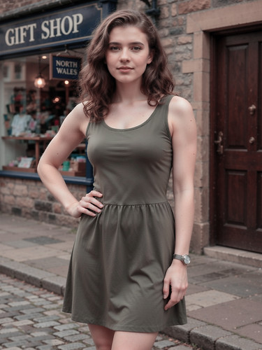 South dark olive skater dress - south,