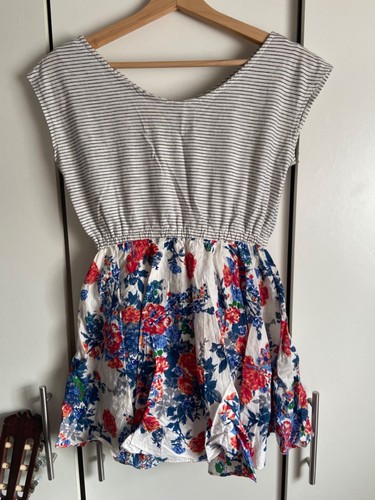Striped and floral skater - floral,